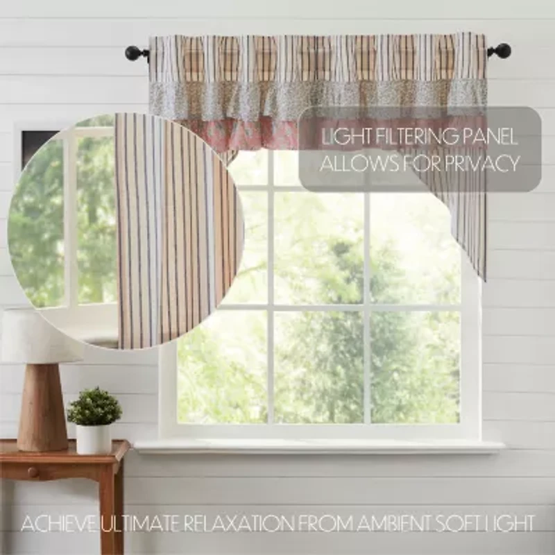 Vhc Brands Kaila Ticking Stripe Swag Rod Pocket Valance