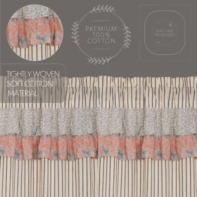 Vhc Brands Kaila Ticking Stripe Swag Rod Pocket Valance