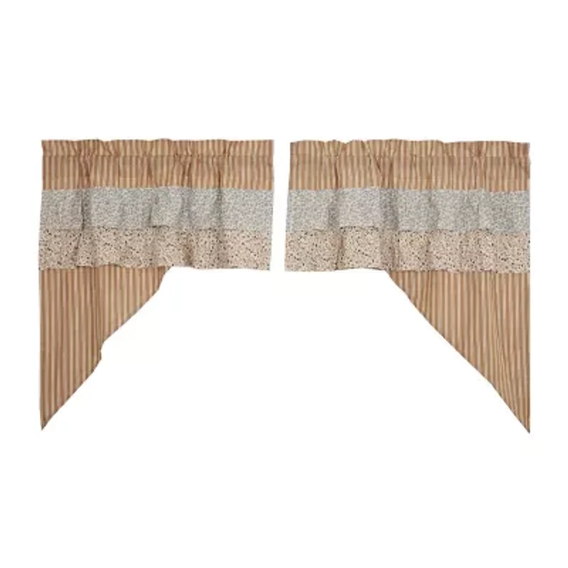 Vhc Brands Kaila Ticking Stripe Swag Rod Pocket Valance