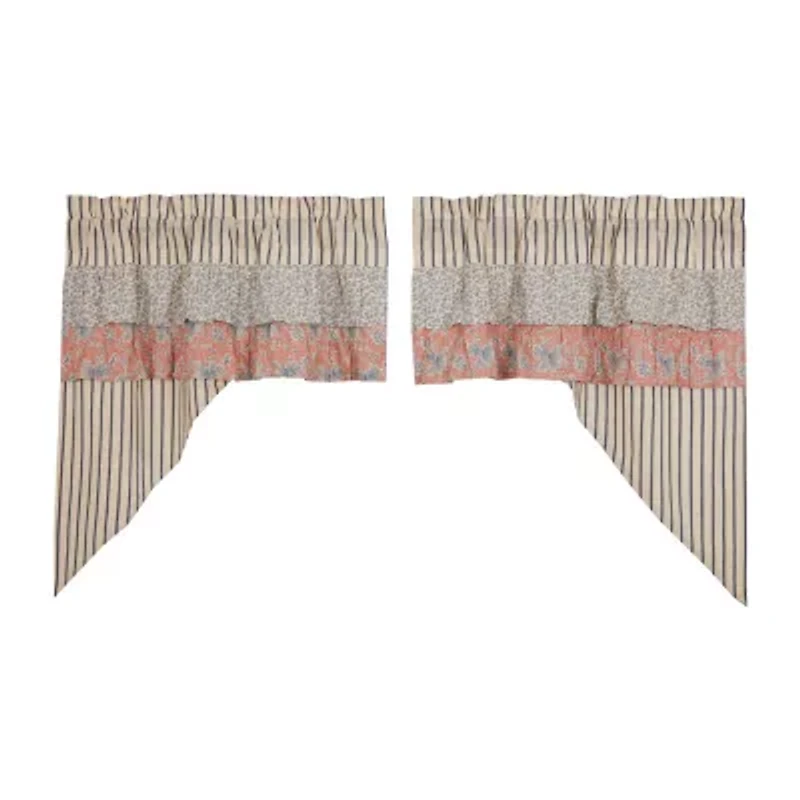 Vhc Brands Kaila Ticking Stripe Swag Rod Pocket Valance