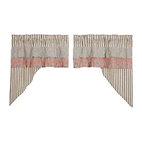 Vhc Brands Kaila Ticking Stripe Swag Rod Pocket Valance
