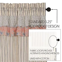 Vhc Brands Kaila Ticking Stripe Rod Pocket Valance
