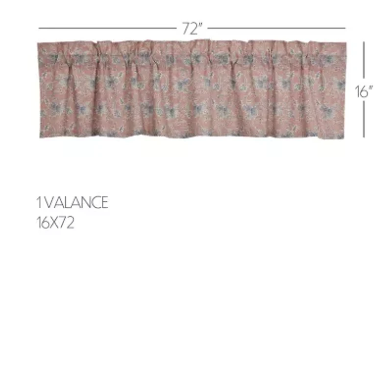 Vhc Brands Kaila Floral Rod Pocket Tailored Valance