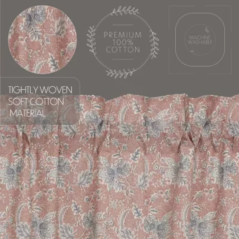 Vhc Brands Kaila Floral Rod Pocket Tailored Valance