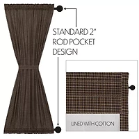 Vhc Brands Kettle Grove Plaid Light-Filtering Rod Pocket Single Door Panel Curtain