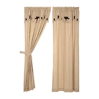 Vhc Brands Kettle Grove Crow Rod Pocket Embellished Light-Filtering Set of 2 Curtain Panel
