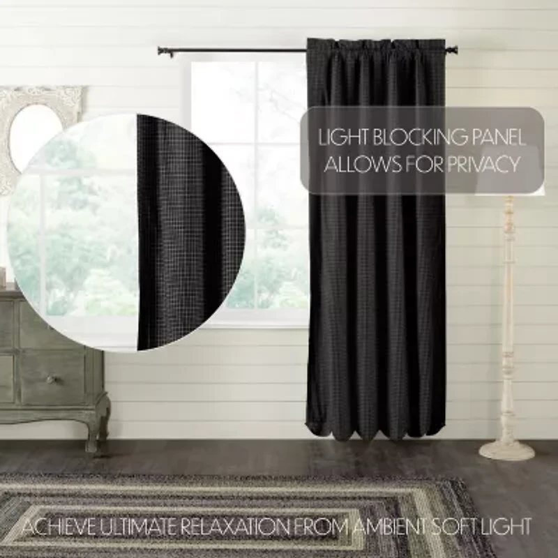 Vhc Brands Kettle Grove Plaid Rod Pocket Blackout Single Curtain Panel
