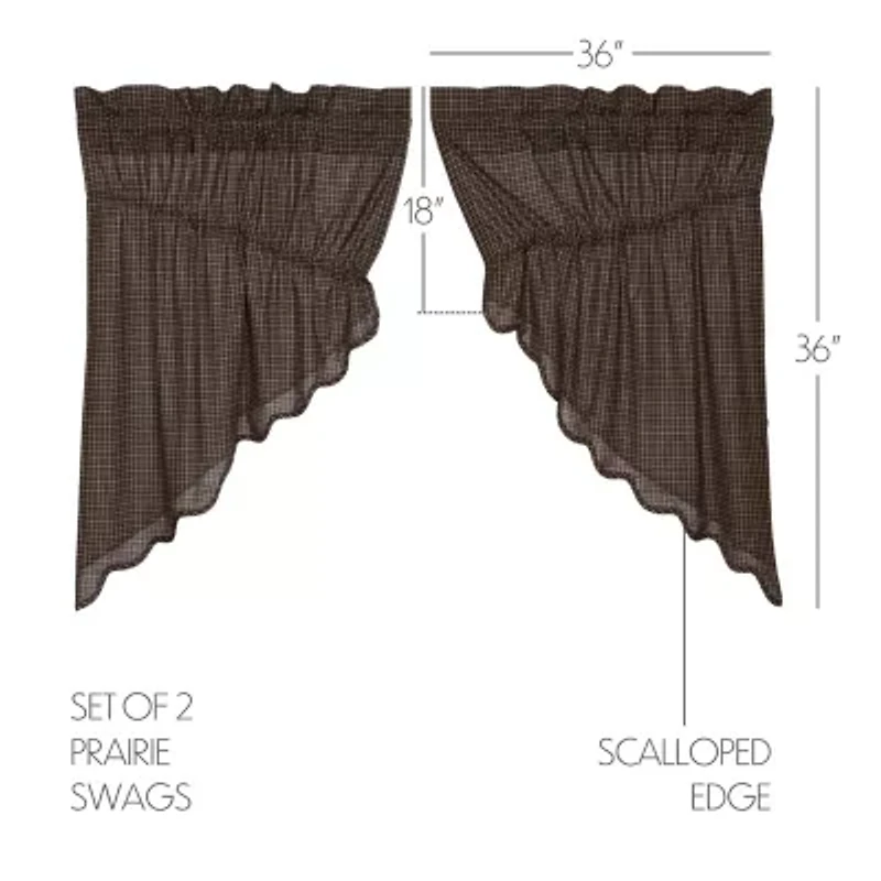 Vhc Brands Kettle Grove Plaid Prairie Swag Rod Pocket Scallop Valance