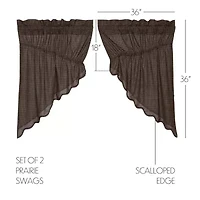 Vhc Brands Kettle Grove Plaid Prairie Swag Rod Pocket Scallop Valance