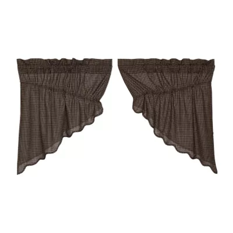 Vhc Brands Kettle Grove Plaid Prairie Swag Rod Pocket Scallop Valance