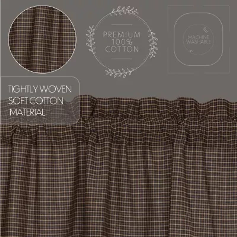 Vhc Brands Kettle Grove Plaid Swag Rod Pocket Scallop Valance