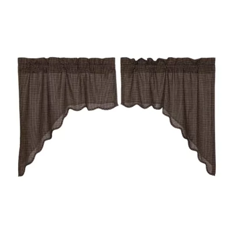 Vhc Brands Kettle Grove Plaid Swag Rod Pocket Scallop Valance