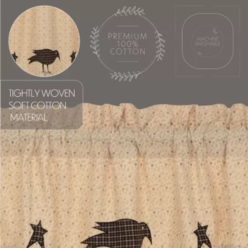 Vhc Brands Kettle Grove Crow 2-pc. Rod Pocket Window Tier