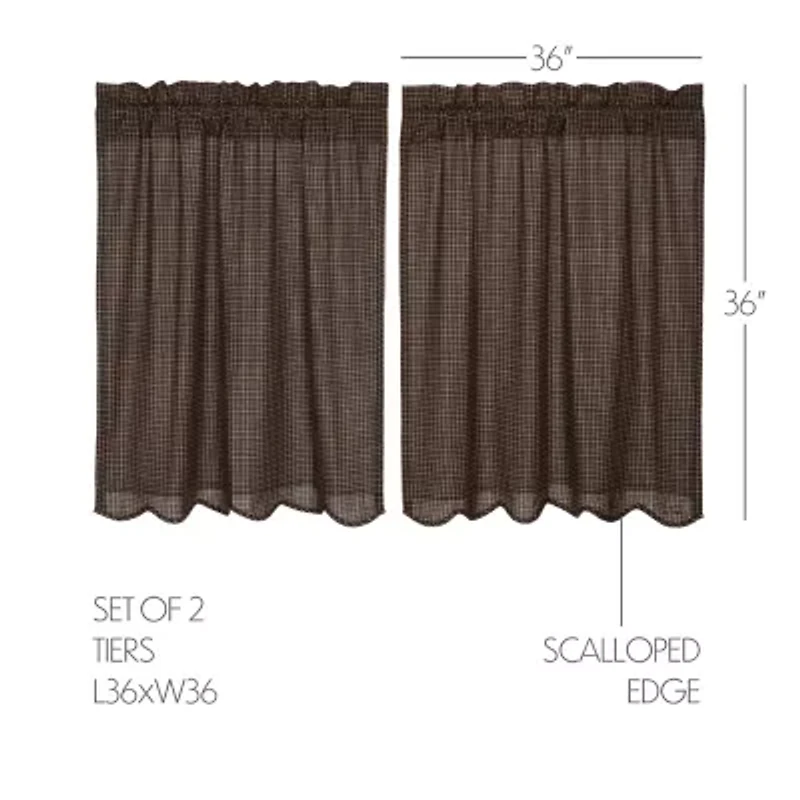Vhc Brands Kettle Grove Plaid 2-pc. Rod Pocket Window Tier
