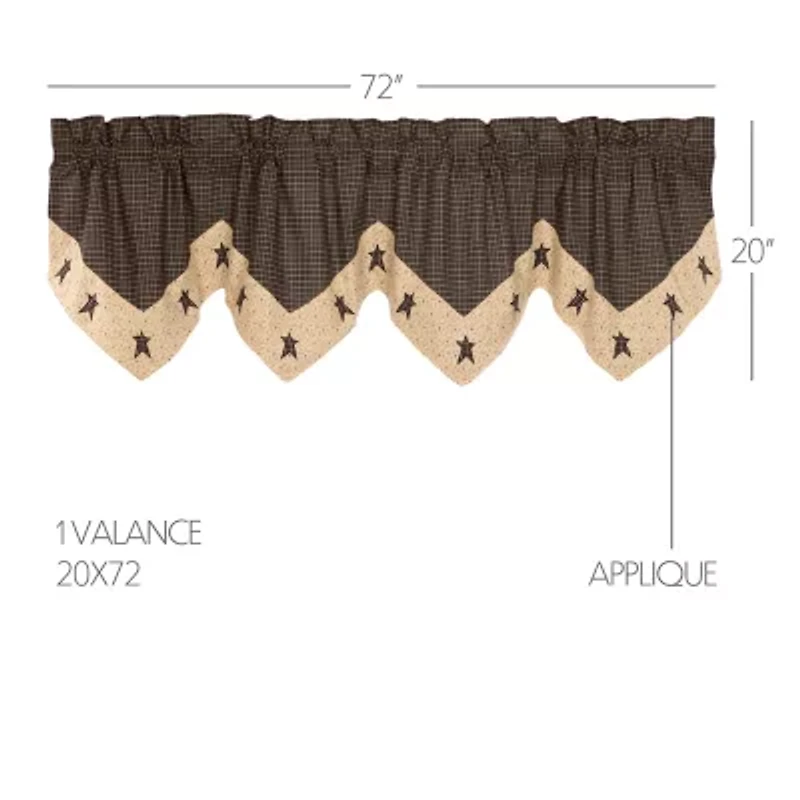 Vhc Brands Kettle Grove Star Pointed Rod Pocket Scallop Valance