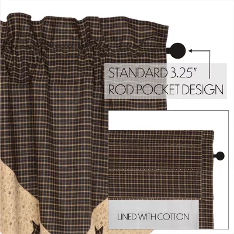 Vhc Brands Kettle Grove Star Pointed Rod Pocket Valance