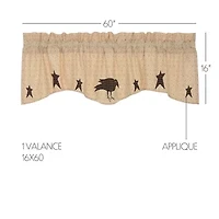 Vhc Brands Kettle Grove Crow Rod Pocket Scallop Valance