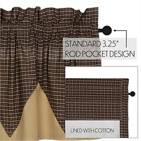 Vhc Brands Kettle Grove Plaid Layered Rod Pocket Tailored Valance