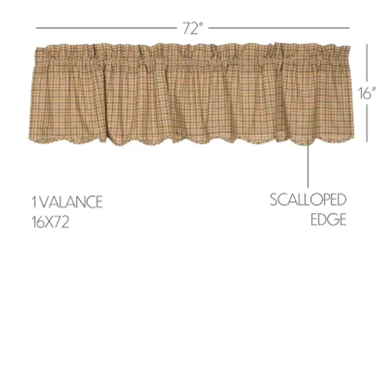 Vhc Brands Millsboro Rod Pocket Scallop Valance