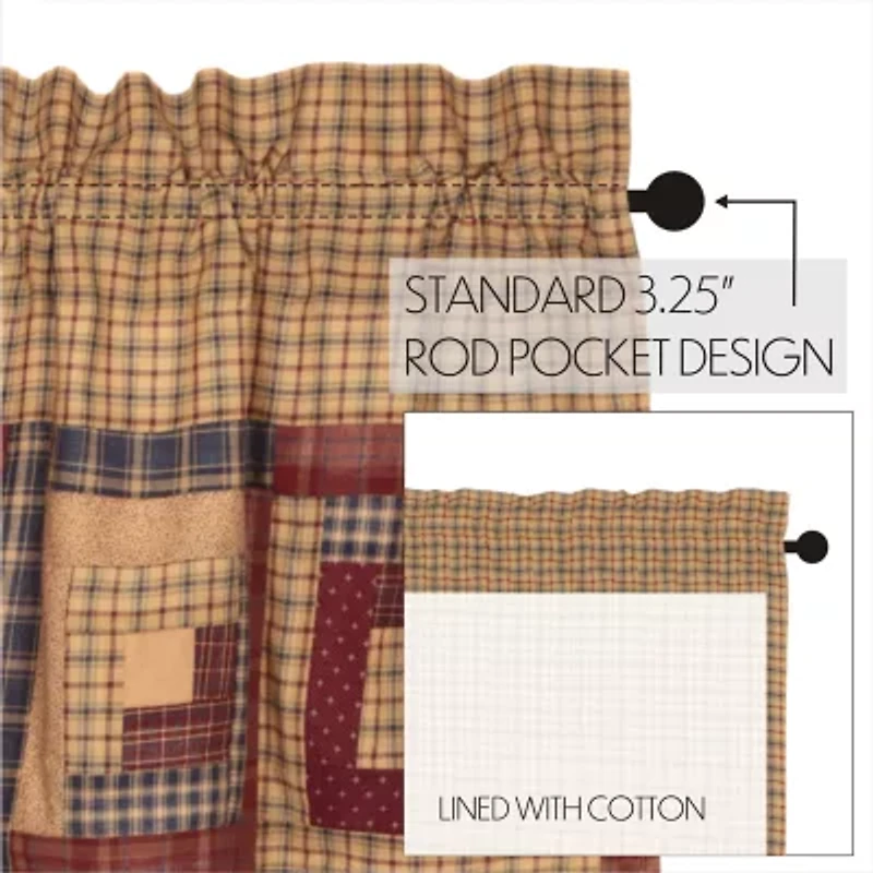 Vhc Brands Millsboro Patchwork Rod Pocket Tailored Valance