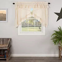 Vhc Brands Muslin Ruffled Prairie Swag Rod Pocket Valance