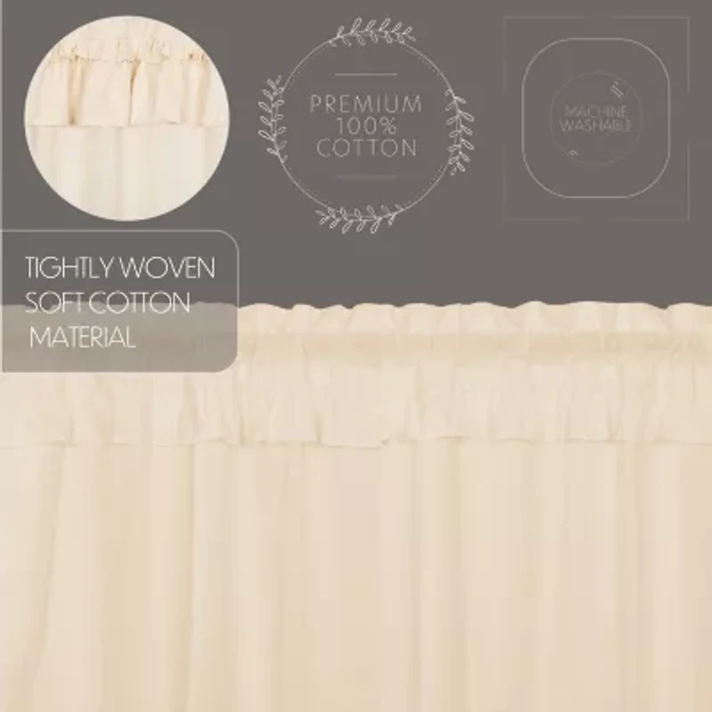 Vhc Brands Muslin Ruffled Prairie Swag Rod Pocket Tailored Valance