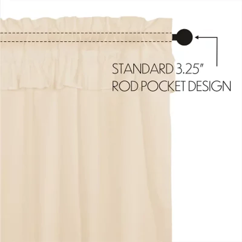 Vhc Brands Muslin Ruffled Prairie Swag Rod Pocket Valance