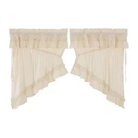 Vhc Brands Muslin Ruffled Prairie Swag Rod Pocket Tailored Valance