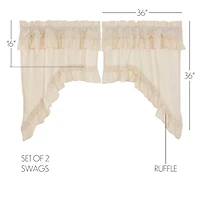 Vhc Brands Muslin Ruffled Swag Rod Pocket Valance