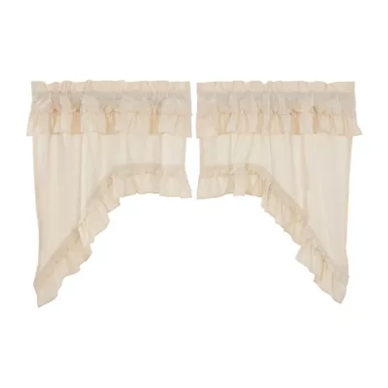 Vhc Brands Muslin Ruffled Swag Rod Pocket Valance