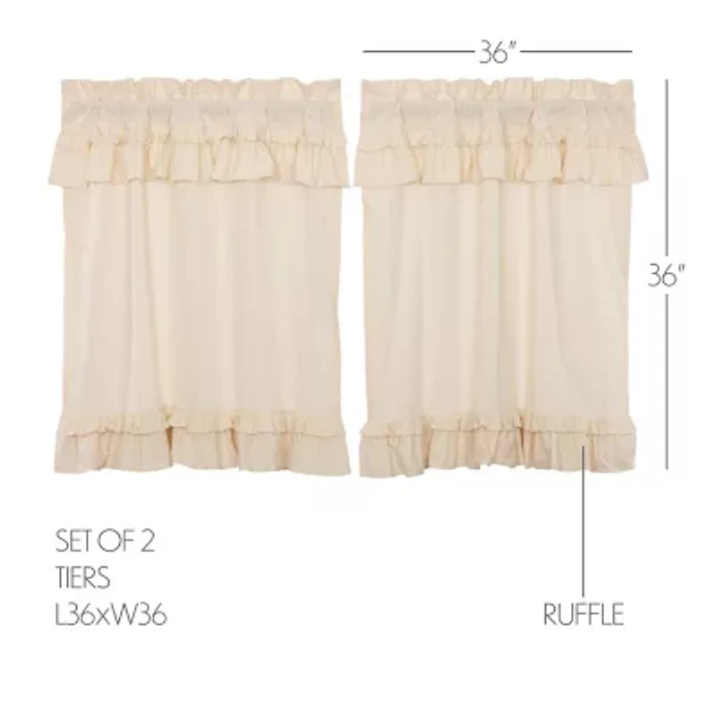 Vhc Brands Muslin Ruffled 2-pc. Rod Pocket Window Tier