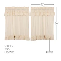 Vhc Brands Muslin Ruffled 2-pc. Rod Pocket Window Tier