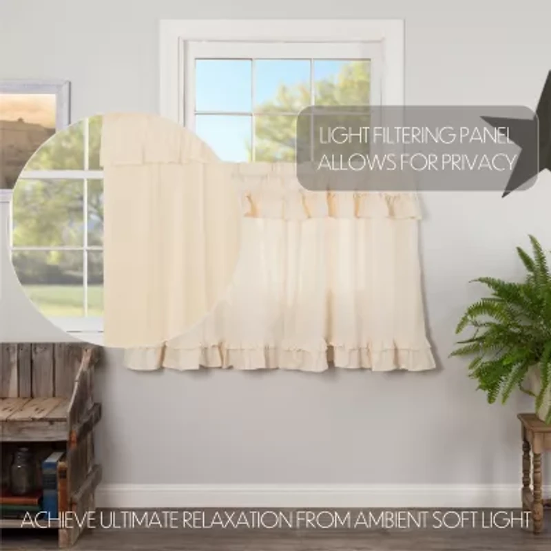Vhc Brands Muslin Ruffled 2-pc. Rod Pocket Window Tier