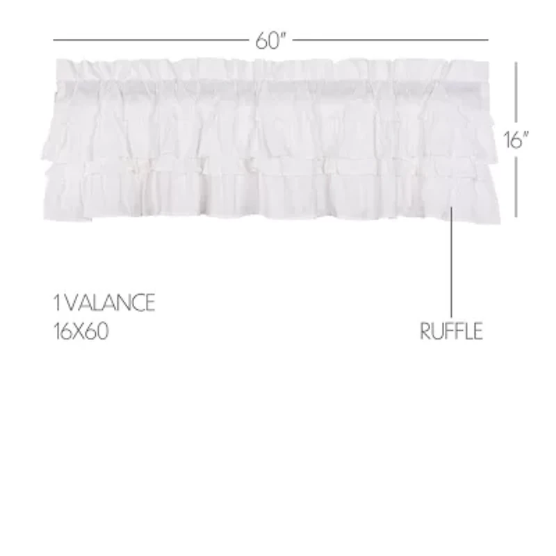 Vhc Brands Muslin Ruffled Rod Pocket Valance