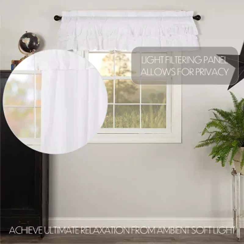 Vhc Brands Muslin Ruffled Rod Pocket Valance