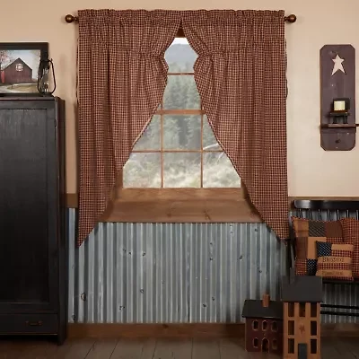 Vhc Brands Patriotic Patch Prairie Rod Pocket Light-Filtering Set of 2 Curtain Panel