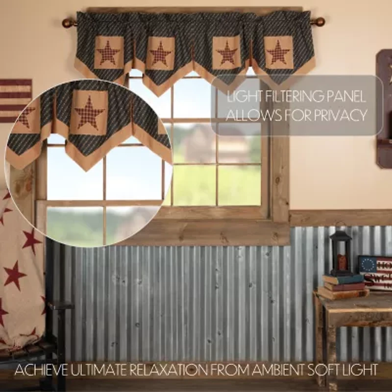 Vhc Brands Patriotic Patch Pointed Rod Pocket Valance