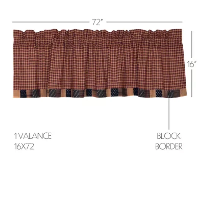 Vhc Brands Patriotic Patch Block Rod Pocket Tailored Valance