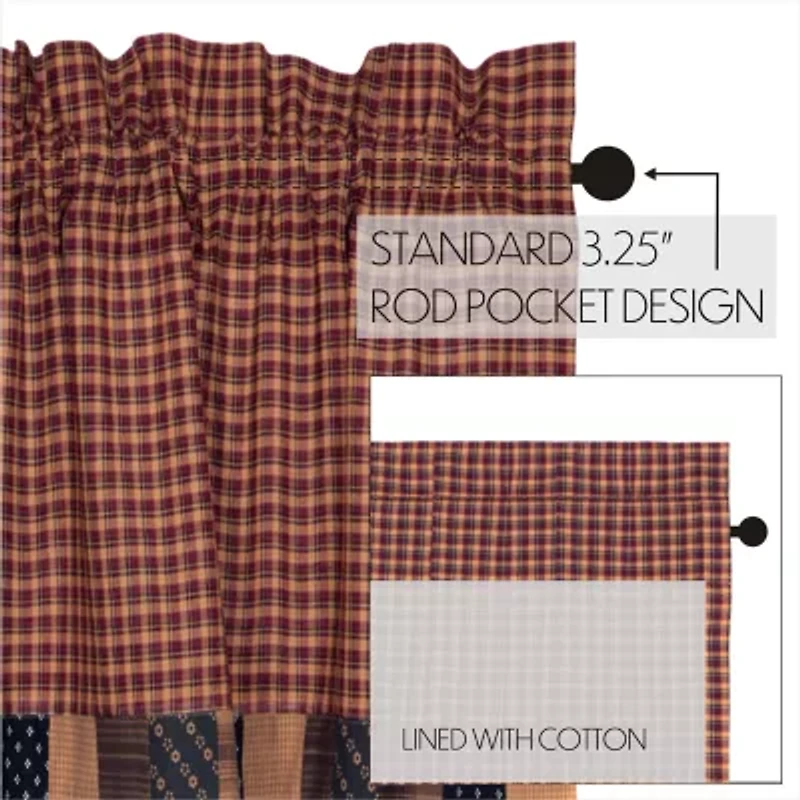 Vhc Brands Patriotic Patch Block Rod Pocket Tailored Valance