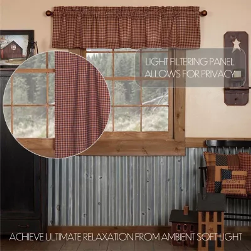 Vhc Brands Patriotic Patch Plaid Rod Pocket Tailored Valance