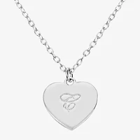Silver Treasures Initial Womens Sterling Heart 16 Inch Pendant Necklace