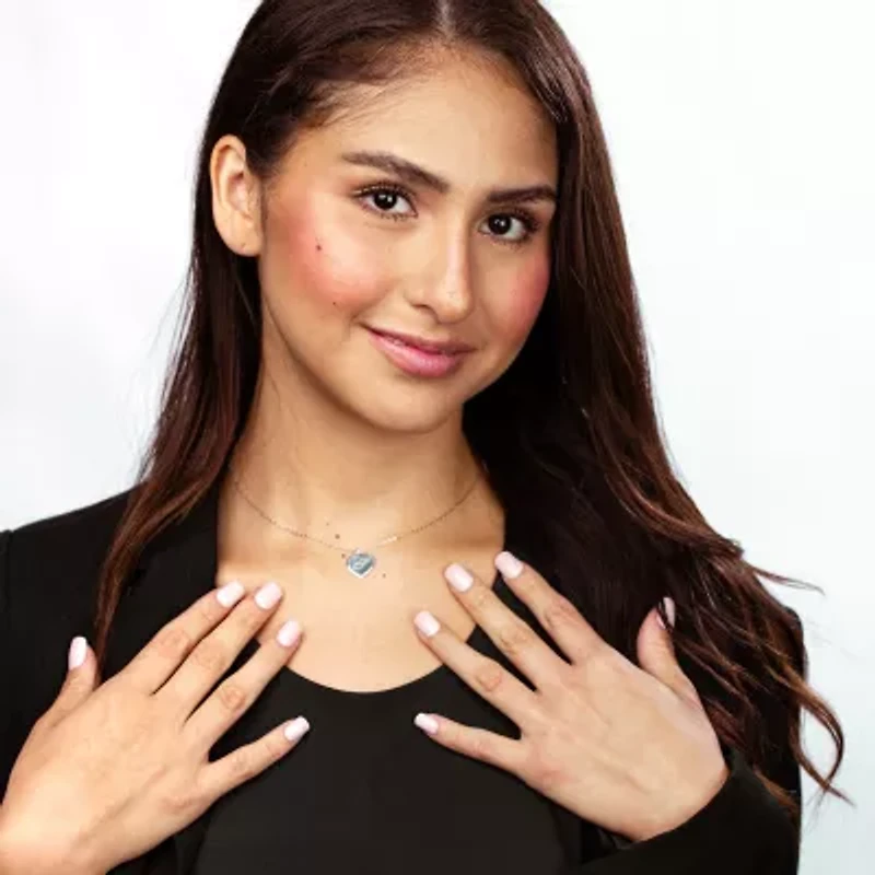 Silver Treasures Initial Womens Sterling Silver Heart 16 Inch Pendant Necklace