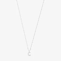 Silver Treasures Pave Initial Womens Cubic Zirconia Sterling 18 Inch Pendant Necklace