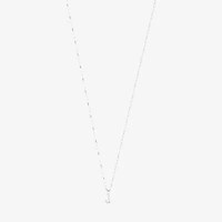 Silver Treasures Pave Initial Womens Cubic Zirconia Sterling 18 Inch Pendant Necklace