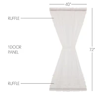 Vhc Brands Ruffle Sheer Petti Sheer Rod Pocket Single Door Panel Curtain