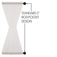 Vhc Brands Ruffle Sheer Petti Sheer Rod Pocket Single Door Panel Curtain