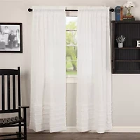 Vhc Brands Ruffle Sheer Petti Rod Pocket Embellished Sheer Set of 2 Curtain Panel