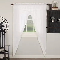 Vhc Brands Ruffle Sheer Petti Prairie Rod Pocket Embellished Sheer Set of 2 Curtain Panel