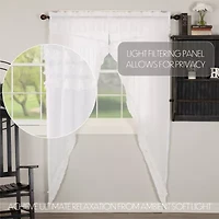 Vhc Brands Ruffle Sheer Petti Prairie Rod Pocket Embellished Sheer Set of 2 Curtain Panel