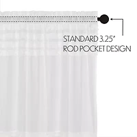 Vhc Brands Ruffle Sheer Petti Prairie Rod Pocket Embellished Set of 2 Curtain Panel